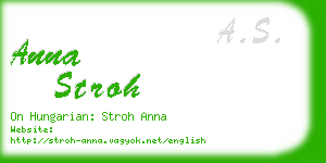 anna stroh business card